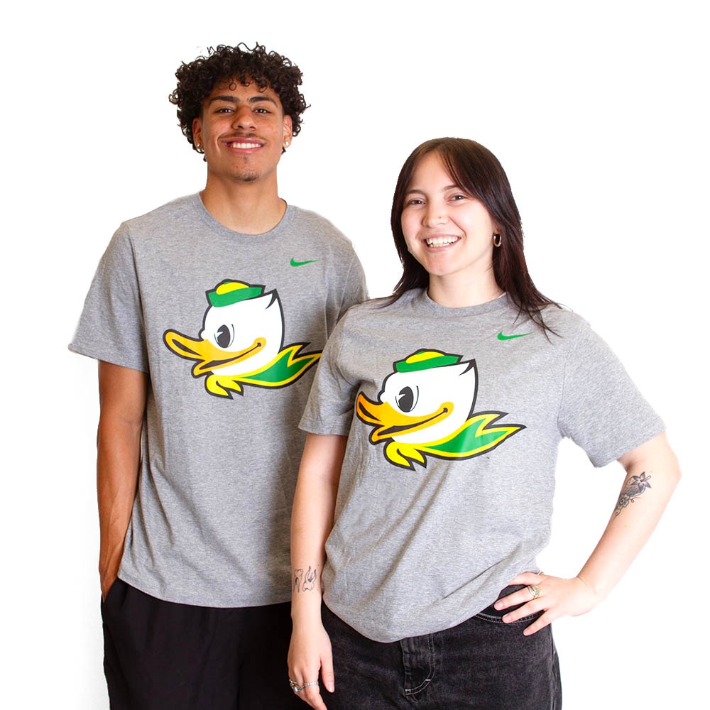 Fighting Duck, Nike, Grey, Crew Neck, Cotton Blend, Men, Unisex, 155gsm, Jersey-style fabric, T-Shirt, 840344